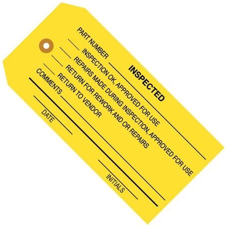 Bsc Preferred 4 3/4 x 2-3/8'' - ''Inspected'' Inspection Tags, 1000PK BUY00030005